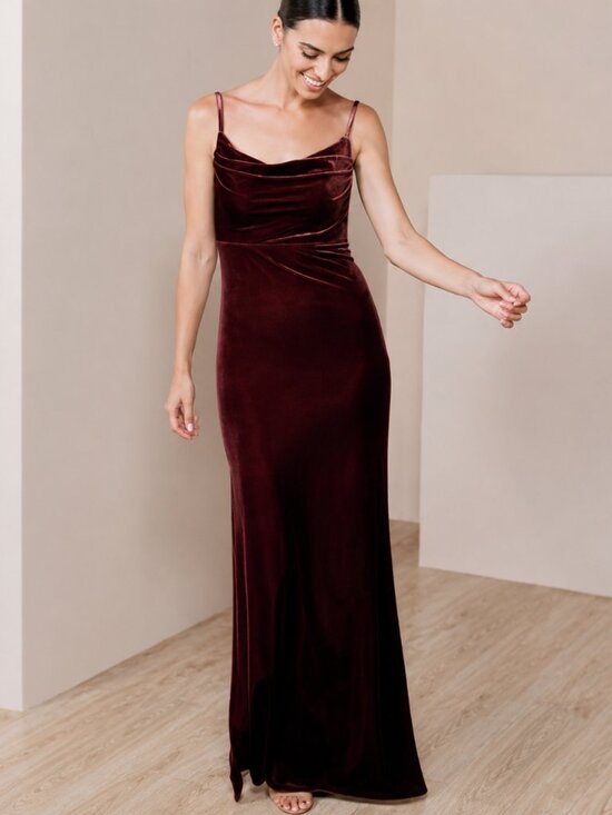 Revelry Dresses & Skirts - Revelry Skye Velvet Cowl Neck Maxi Formal Dress Burgundy Size 0